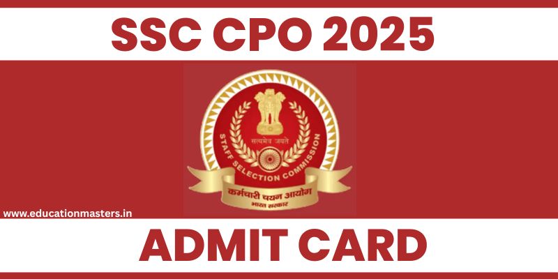 SSC CPO admit card 2025